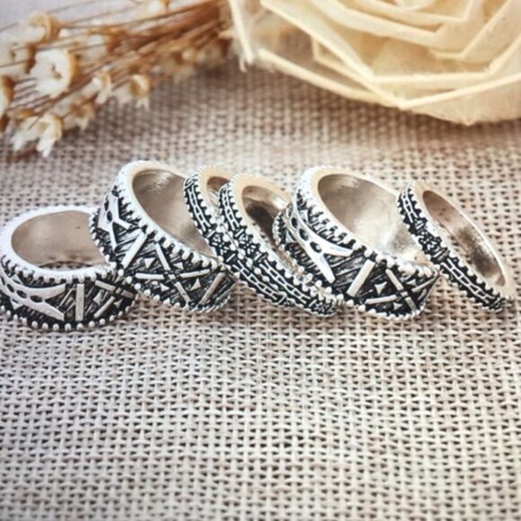 Vintage Boho Bohemia Ancient silver ring S - Picture 3 of 3